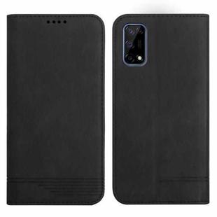 For Realme 7 5G Strong Magnetic Leather Case(Black)