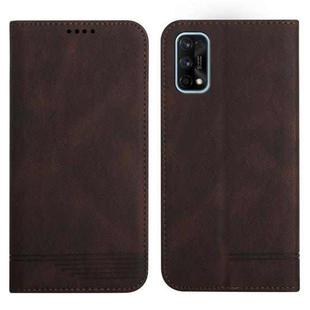 For Realme 7 Pro Strong Magnetic Leather Case(Brown)