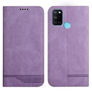 For Realme 7i Strong Magnetic Leather Case(Purple)
