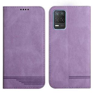 For Realme 8 5G Strong Magnetic Leather Case(Purple)