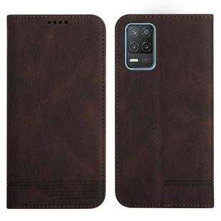 For Realme 8 5G Strong Magnetic Leather Case(Brown)