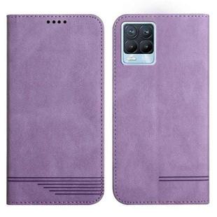 For Realme 8 4G / 8 Pro Strong Magnetic Leather Case(Purple)
