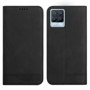 For Realme 8 4G / 8 Pro Strong Magnetic Leather Case(Black)