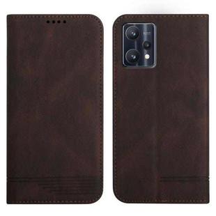 For Realme 9 Pro Strong Magnetic Leather Case(Brown)