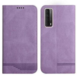 For Huawei P Smart 2021 Strong Magnetic Leather Case(Purple)