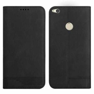 For Huawei P8 Lite Strong Magnetic Leather Case(Black)