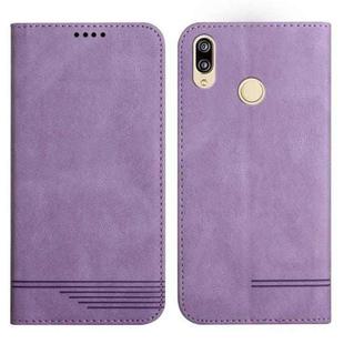 For Huawei P20 Lite Strong Magnetic Leather Case(Purple)