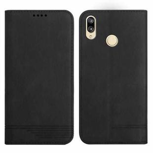 For Huawei P20 Lite Strong Magnetic Leather Case(Black)