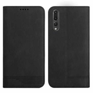 For Huawei P20 Pro Strong Magnetic Leather Case(Black)