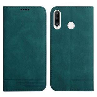 For Huawei P30 Lite Strong Magnetic Leather Case(Green)