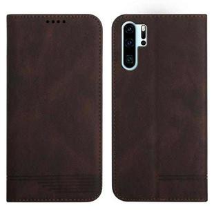 For Huawei P30 Pro Strong Magnetic Leather Case(Brown)