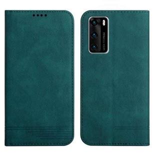 For Huawei P40 Strong Magnetic Leather Case(Green)