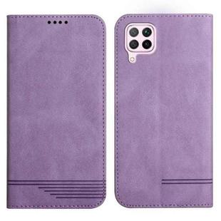 For Huawei P40 Lite Strong Magnetic Leather Case(Purple)