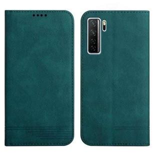 For Huawei P40 Lite 5G Strong Magnetic Leather Case(Green)