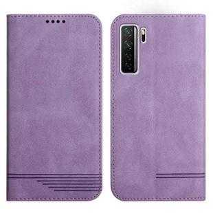 For Huawei P40 Lite 5G Strong Magnetic Leather Case(Purple)