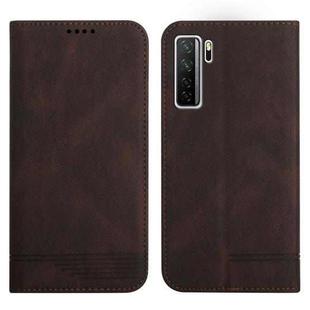 For Huawei P40 Lite 5G Strong Magnetic Leather Case(Brown)