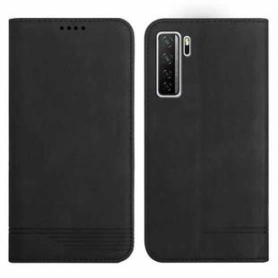 For Huawei P40 Lite 5G Strong Magnetic Leather Case(Black)