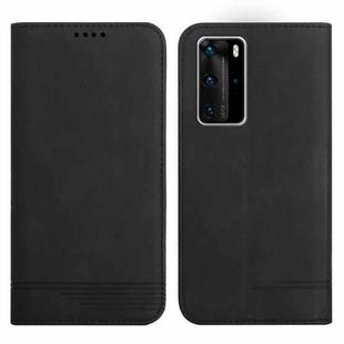For Huawei P40 Pro Strong Magnetic Leather Case(Black)