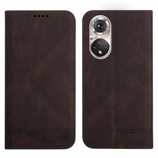 For Huawei P50 Pro Strong Magnetic Leather Case(Brown)