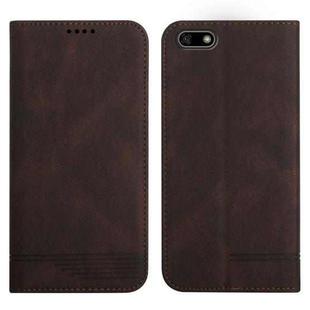 For Huawei Y5 2018 Strong Magnetic Leather Case(Brown)