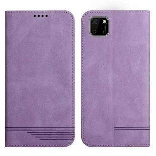 For Huawei Y5p 2020 Strong Magnetic Leather Case(Purple)