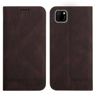 For Huawei Y5p 2020 Strong Magnetic Leather Case(Brown)