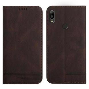 For Huawei Y6 2019 Strong Magnetic Leather Case(Brown)