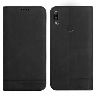 For Huawei Y6 2019 Strong Magnetic Leather Case(Black)