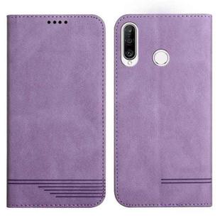 For Huawei Y6p 2020 Strong Magnetic Leather Case(Purple)