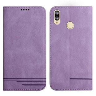 For Huawei Y7 2019 Strong Magnetic Leather Case(Purple)