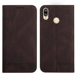 For Huawei Y7 2019 Strong Magnetic Leather Case(Brown)