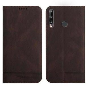 For Huawei Y7p 2020 Strong Magnetic Leather Case(Brown)