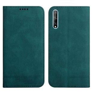 For Huawei Y8p 2020 Strong Magnetic Leather Case(Green)