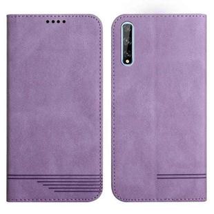 For Huawei Y8p 2020 Strong Magnetic Leather Case(Purple)