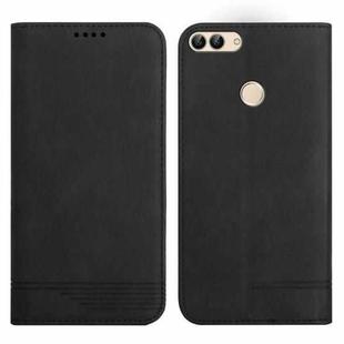 For Huawei Enjoy 7S Strong Magnetic Leather Case(Black)
