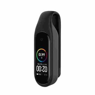 For Xiaomi Mi Band 7 / 6 / 5 / 4 Steel Sheet Clip Silicone Watch Case(Black)