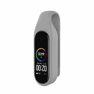 For For Xiaomi Mi Band 7 / 6 / 5 / 4 Steel Sheet Clip Silicone Watch Case(Grey)