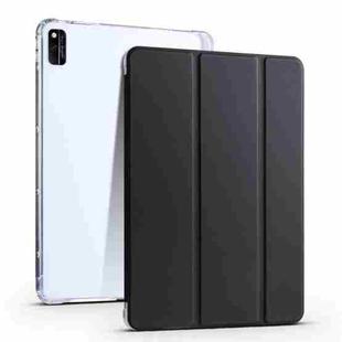 For Honor V6 10.4 inch 3-folding Transparent TPU Smart Leather Tablet Case(Black)
