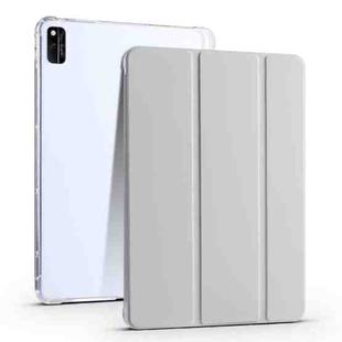 For Honor V6 10.4 inch 3-folding Transparent TPU Smart Leather Tablet Case(Grey)