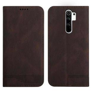 For Xiaomi Redmi 9 Strong Magnetic Leather Case(Brown)