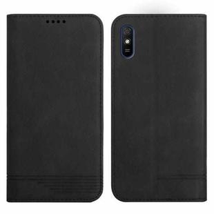 For Xiaomi Redmi 9A Strong Magnetic Leather Case(Black)