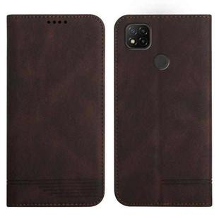 For Xiaomi Redmi 9C Strong Magnetic Leather Case(Brown)