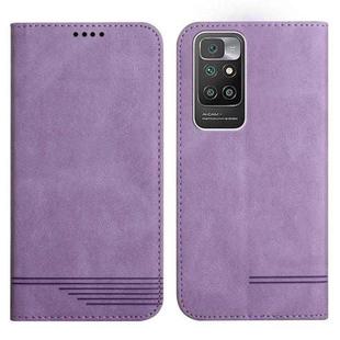 For Xiaomi Redmi 10 Strong Magnetic Leather Case(Purple)