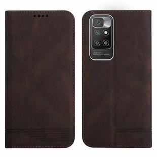 For Xiaomi Redmi 10 Strong Magnetic Leather Case(Brown)