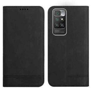 For Xiaomi Redmi 10 Strong Magnetic Leather Case(Black)