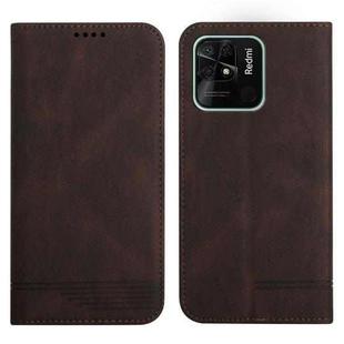 For Xiaomi Redmi 10C Strong Magnetic Leather Case(Brown)