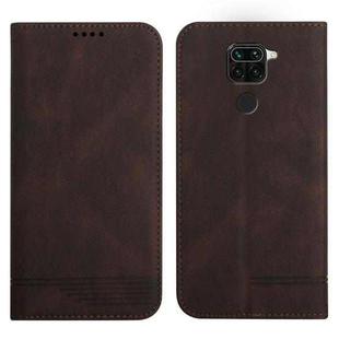 For Xiaomi Redmi Note 9 Strong Magnetic Leather Case(Brown)