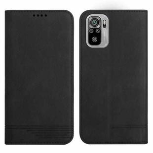 For Xiaomi Redmi Note 10 4G Strong Magnetic Leather Case(Black)