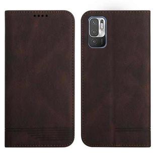 For Xiaomi Redmi Note 10 5G Strong Magnetic Leather Case(Brown)