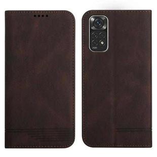 For Xiaomi Redmi Note 11 4G Strong Magnetic Leather Case(Brown)